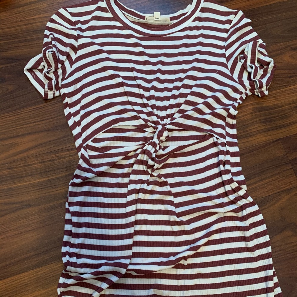 Pacsun striped knot front tie mini sundress